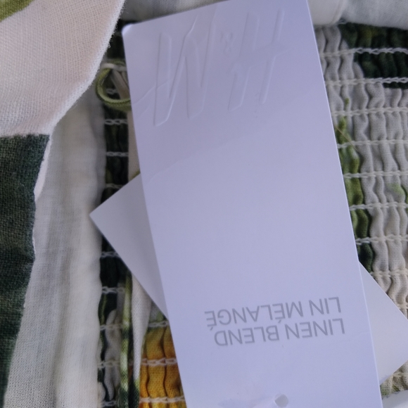 H&M Linen Lemon Sundress Retro Button Down - Picture 4 of 9